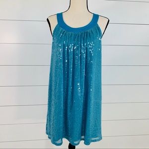 Betsey Johnson Turquoise Sequined Swinger …